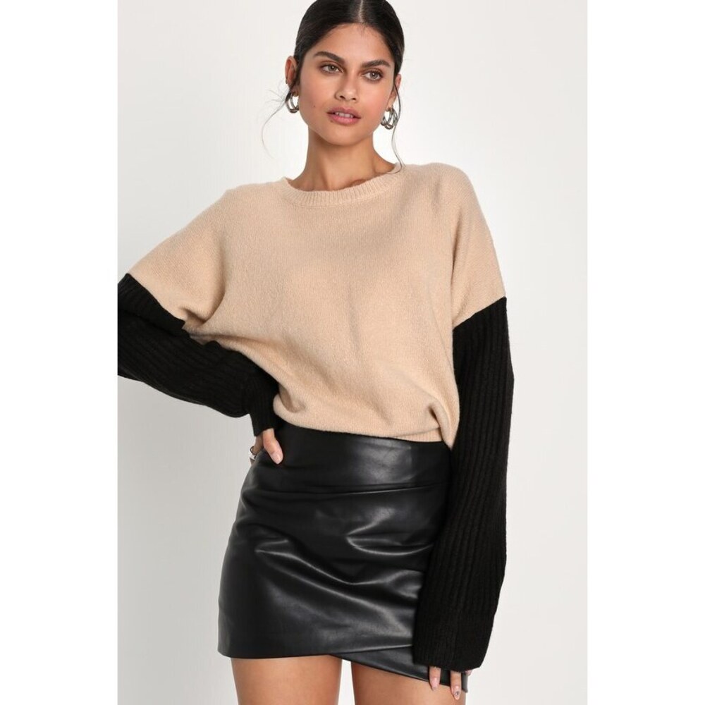 Lulus Unforgettable Energy Black Vegan Leather Mini Skirt - Size S